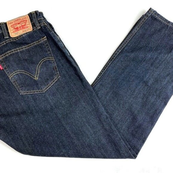 Levi's 505 Blue Dark Navy Men's Straight Fit Jeans - 38 x 30 - Picture 6 of 6